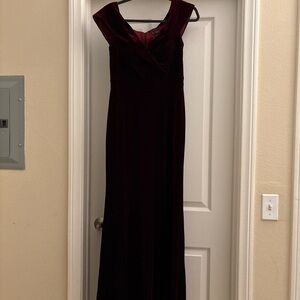 Aqua Deep Red Maxi Dress